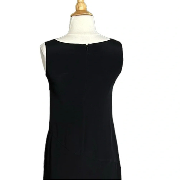 BLOOMINGDALE’S Silk Dress Black Classic Timeless Chic Midi Length, Size 2 - Picture 7 of 16